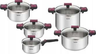 OEM Juego De Ollas Cook&clip Con Tapas Para Inducci&oacute;n, 10 Piezas