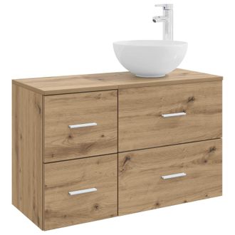 vidaXL Juego De Muebles De Ba&ntilde;o 2 Pcs Roble Artesanal Vidaxl