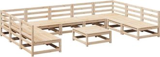 vidaXL 10 Piece Garden Sofa Set Solid Wood Pine vidaXL