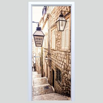OEM Adhesivo De Tela Para Puerta, Calle Con Faroles, 004pd