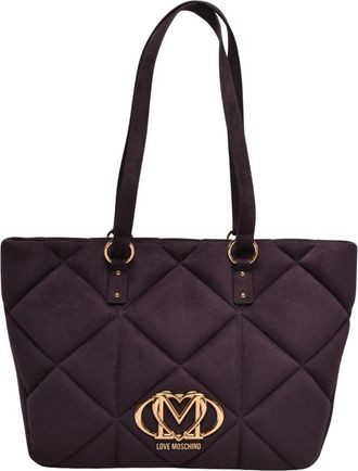 Love Moschino Shopper Effetto Suede - - Bags - Donna - Viola - ONE SIZE