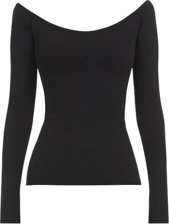 Ferragamo Ferragamo Off-Shoulder Long-Sleeve Top
