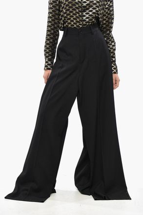 Balenciaga Pantaloni DOUBLE in Lana con Passanti Balenciaga