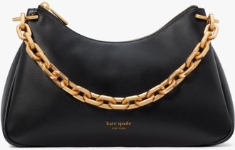 Kate Spade New York Womens Grace Chain Shoulder Bag - Black Leather - One Size