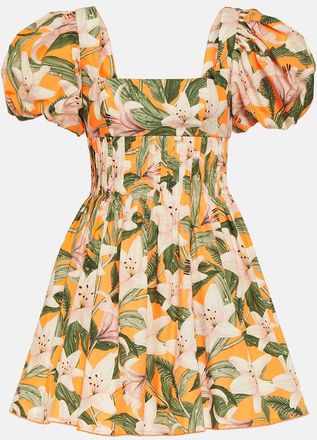 Agua Bendita Caramelo Lirio floral cotton minidress