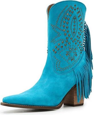 Dingo Star Power Womens Boots Blue : 9.5 B - Medium, Suede