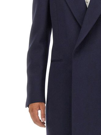 Alexander McQueen Double-Breasted Wool Coat - Blue