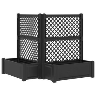 vidaXL Maceta Grande Con Trellis 2 Pcs Gris Antracita Vidaxl