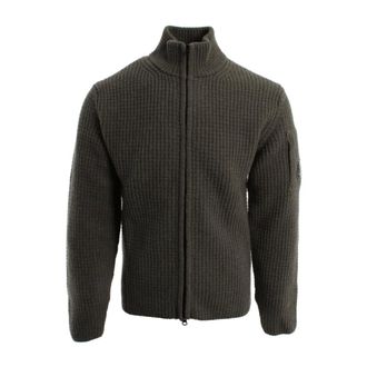 C.P. Company Cardigans, male, Gray, Size: 2XL Zip Cardigan