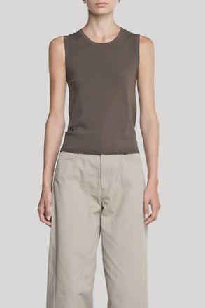Maria McManus Double Keyhole Top In Taupe