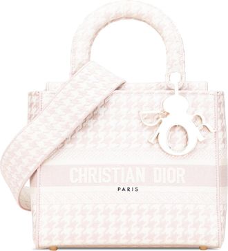 Dior Pre-owned Womens Book Tote Houndstooth Bag - Light Pink Cotton - One Size