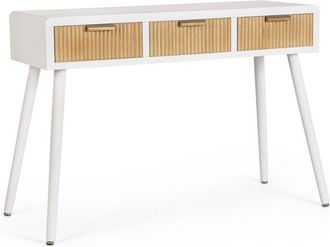 BIZZOTTO Consolle 3 cassetti Bianca Naturale - charlotte