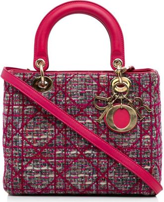 Dior Pre-owned Dior Medium Tweed Macrocannage Lady Dior 96-MA-0162