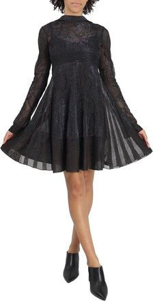 Roberto Cavalli Ladies Black Long Sleeve Lace Mini Dress, Brand Size 40 ( US Size 6 )