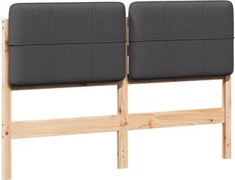 vidaXL Cabecero Tapizado Con Cabecera Marr&oacute;n Y Gris Oscuro 140 Cm Vidaxl