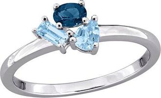 Rina Limor Silver 0.66 Ct. Tw. Blue Topaz Three-Stone Ring