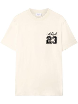 Off-white 23 Skate logo-embroidered T-shirt - men - Cotton - S - Neutrals