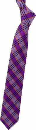 Robert Talbott Mens Houndstooth Plaid Woven Silk Tie In Purple, Orange And Navy