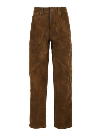 Isabel Marant Kelvina Brown Jeans With Logo Patch On The Rear And Tapered Leg In Denim Woman