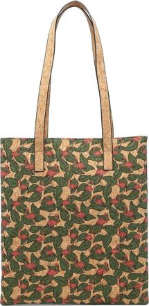 Generic Womens Cork Tote Bag, Ladies Shoulder Handbag with Multiple Compartments, Printed Pattern Design, 35x30x5 cm (Apple Flamingo)