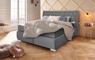 Leonique Boxspringbett »Rumba« Taschenfederkern-Matratze in Härtegrad 3, in 4 Breiten, incl. Topper