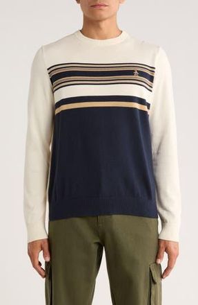 Original Penguin English Chest Stripe Crewneck Sweater in Dark Sapphire at Nordstrom Rack, Size Xx-Large
