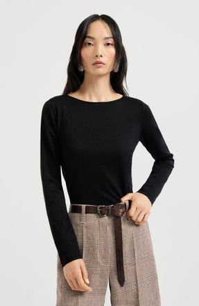 Brunello Cucinelli Cashmere and silk Sparkling sweater in Black at Nordstrom, Size Xx-Small Eu
