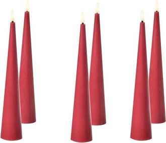 Beliani Conjunto de 6 decoraciones de Navidad LED para interiores vela accesorio de parafina rojo Aurum