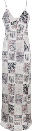 Eleventy Blue Pink Long Linen Dress