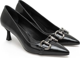 Desa Womens Faux Leather Classic Heels - Stiletto Heel, Plastic Sole | black - 36