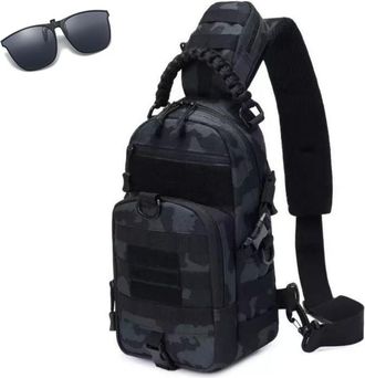 Generic Men Tactical Waterproof Crossbody Bag,Large Capacity Camo Outdoor Chest Pack,Multiple Pockets Fashion Sling Shoulder Pack