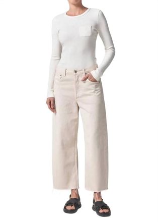 Citizens Of Humanity Womens Ayla Raw Hem Crop Pant In Almondette
