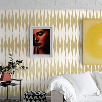 Wallpapers4Beginners Carta Da Parati Design Geometrico Vintage Tessuto Chevron Stile Scandinavo