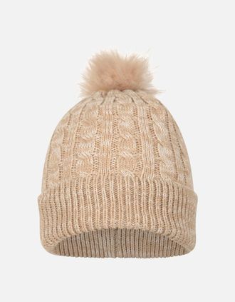 Mountain Warehouse Womens Mountain Warehouse Womens/Ladies Pom Pom Faux Fur Lined Beanie - Cream - Size: ONE size