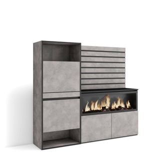 Skraut Home Skraut Home - Zapatero, Armario Zapatos Botas, 167x145x35 Cm, Dormitorio, Habitaci&oacute;n, Chimenea El&eacute;ctrica Xxl, Listones Decorativos, Estilo Moderno, Gr