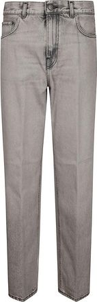 Haikure Light Wash Straight-Leg Five-Pocket Jeans