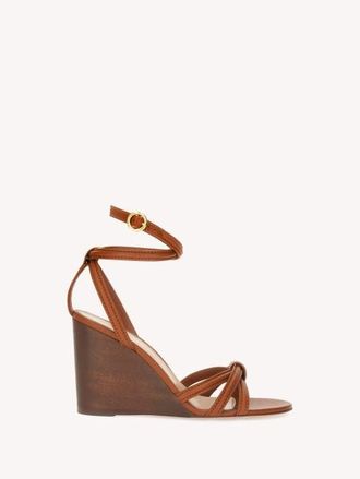Gianvito Rossi Rabat Wedge Sandal in Brown Calf Leather at Nordstrom, Size 41.5
