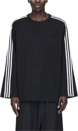 adidas 3-Stripes Longsleeve Zwart Minimalistisch Ontwerp - Heren - Sportshirts - Zwart - XL - Wol - Fitness