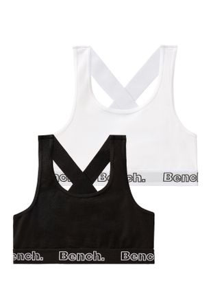 Bench Bustier BENCH., Damen, Gr. 134/140, N-Gr, schwarz-weiss (wei&szlig;, schwarz), Jersey, Obermaterial: 92% Baumwolle, 8% Elasthan, unifarben, k&ouml;rpernah, BHs B