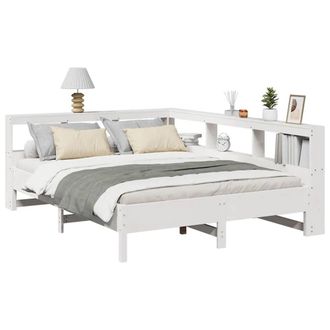 Berkfield Home Decorative Bookcase Bed without Mattress White 160x200 cm Solid W