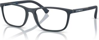 Emporio Armani 0ea3069 Rectangular Matte Black Eyeglasses with Textured Temples