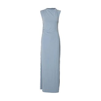 Selected Robin-Maja SL Ankeljurk - Dames - Maxi kleedjes - Blauw - M - Polyester - Kleedjes