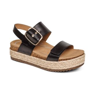 Aetrex Womens Vania Platform Sandals In Black