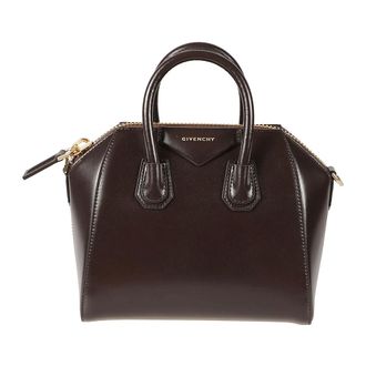 Givenchy Tassen, Dames, Bruin, ONE Size, Katoen, Antigona Mini Box Leren Tas