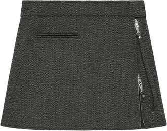 Courrèges Minigonna in tweed con zip - Grigio