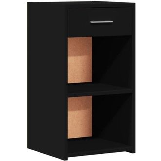 vidaXL Comodino Nero 35x34x65 cm in Legno Multistrato - Vidaxl