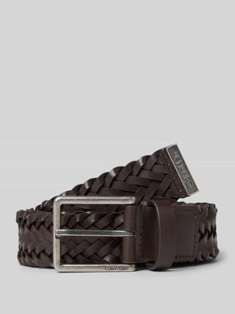 Calvin Klein G&uuml;rtel aus Nappaleder in Flecht-Optik in Dunkelbraun, Gr&ouml;&szlig;e 100