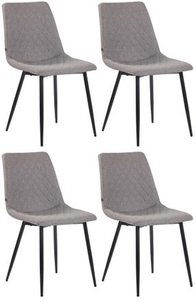 Clp Clp - Juego De 4 Sillas De Comedor Telde Tapizadas En Tela Gris