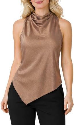 Tash And Sophie High Cowl Neck Tank in Mocha at Nordstrom Rack, Size X-Large