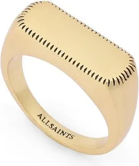 AllSaints Smooth Signet Ring in Vintage Gold at Nordstrom, Size Medium